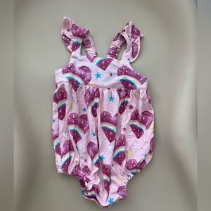 Posh Peanut Rainbow Heart Bubble Romper- 0-3month